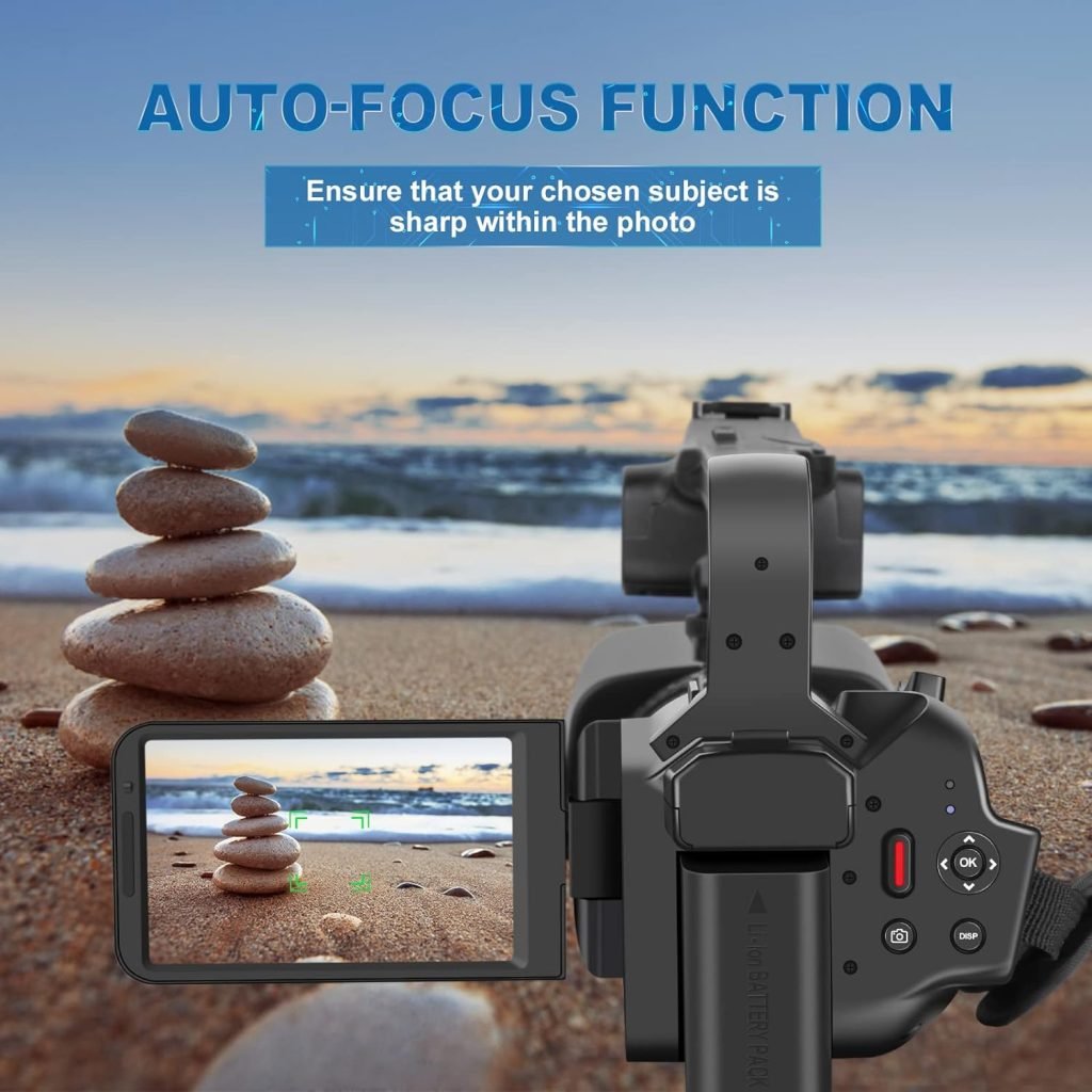 4K 64MP Video Camera Camcorder with Expandable Handheld Grip, Remote  WiFi Control Vlogging Camera. 18X Digital Zoom Recorder with Flip Screen for Youtube/Blogging, 4 LCD Touch Screen…