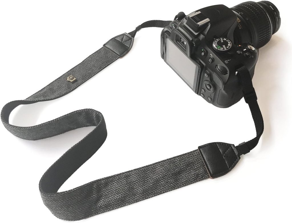 Bestele Camera Shoulder Neck Belt Strap, Soft Vintage Print Camera Straps for Women Men for DSLR/SLR/Nikon/Canon/Sony/Lumix/Fujifilm/Rico/Samsung/Pentax/Olympus etc.(Soft Black)
