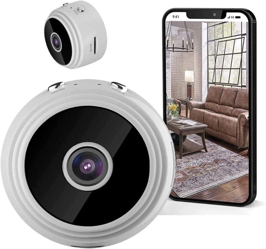 COMBLU Mini Spy Camera, Wireless Camera 1080P Full HD with Audio and Video, Hidden Secret Baby Monitor Home Security Surveillance Cam with Night Vision Motion Detection White
