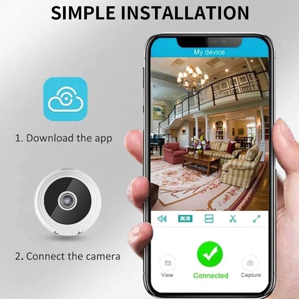 COMBLU Mini Spy Camera, Wireless Camera 1080P Full HD with Audio and Video, Hidden Secret Baby Monitor Home Security Surveillance Cam with Night Vision Motion Detection White