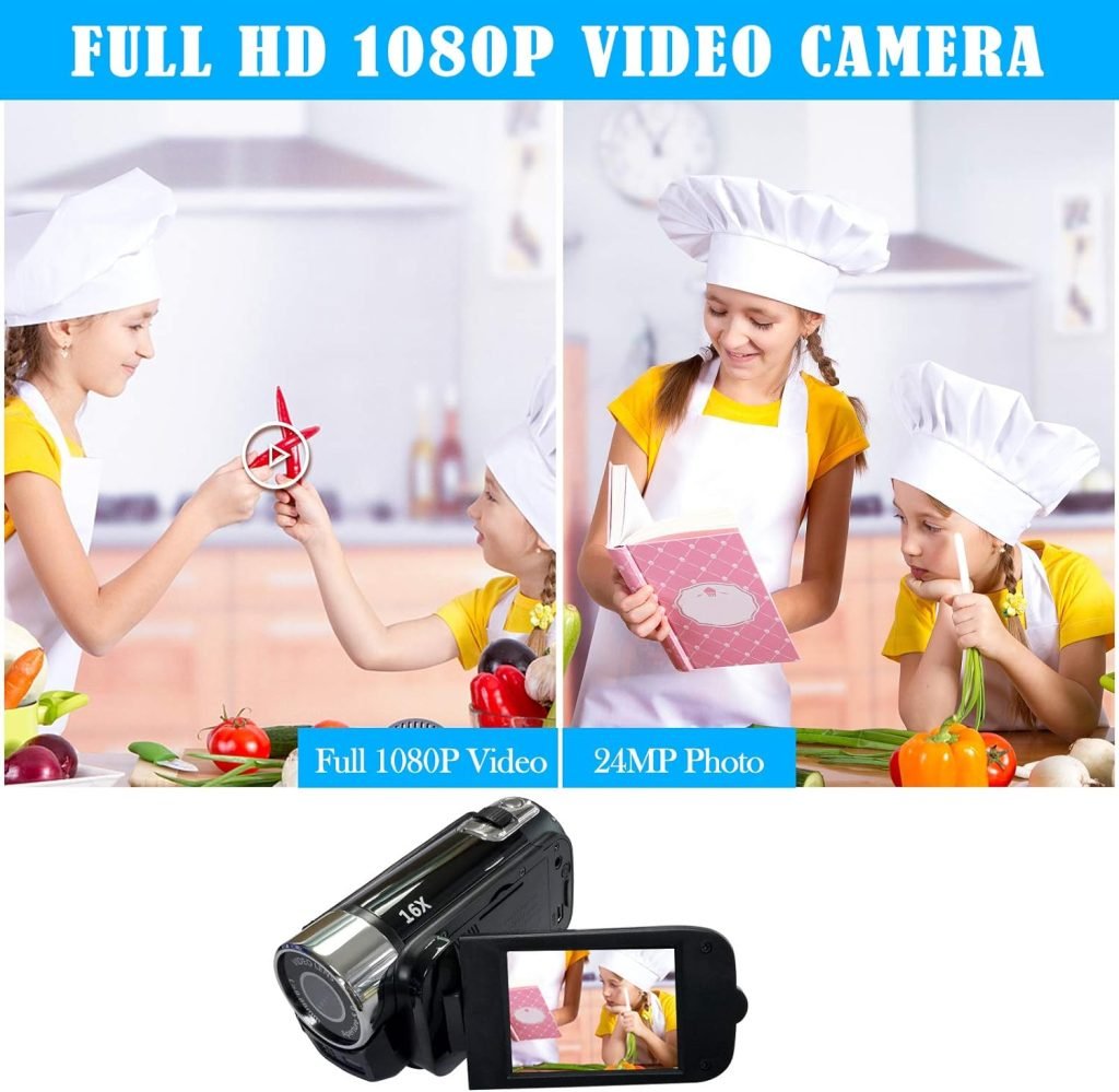 Digital Video Camera 1080P Mini DV Video Camcorder 2.7 Flip Screen/ 270 Degree Rotatable Camcorder for Kids/Children/Beginners/Elderly/Teenagers