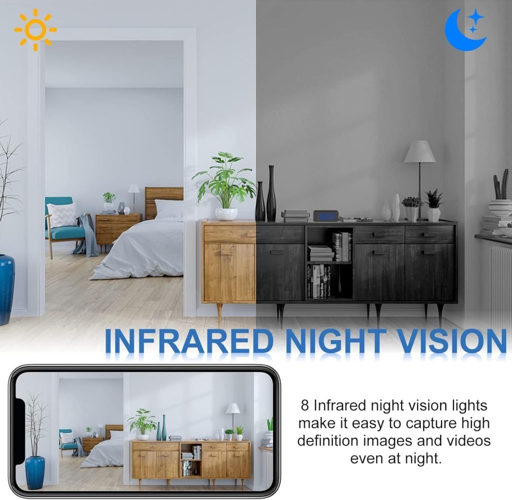Hidden Clock Camera Wifi, HD 1080P Wireless Spy Camera Nanny Camera with Night Vision and Motion Detection, Mini Video Recorder Surveillance Camera with Remote Viewing for Home, Office, Shop Security