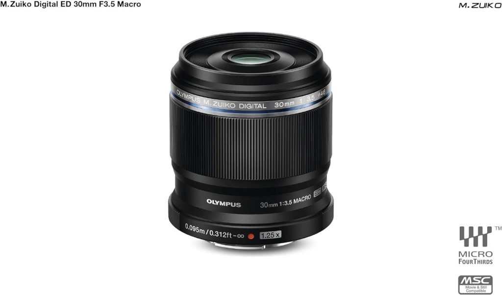 Olympus M. Zuiko Digital ED 30mm F3.5 Macro Lens, suitable for all MFT cameras (Olympus OM-D  PEN models, Panasonic G-series), black