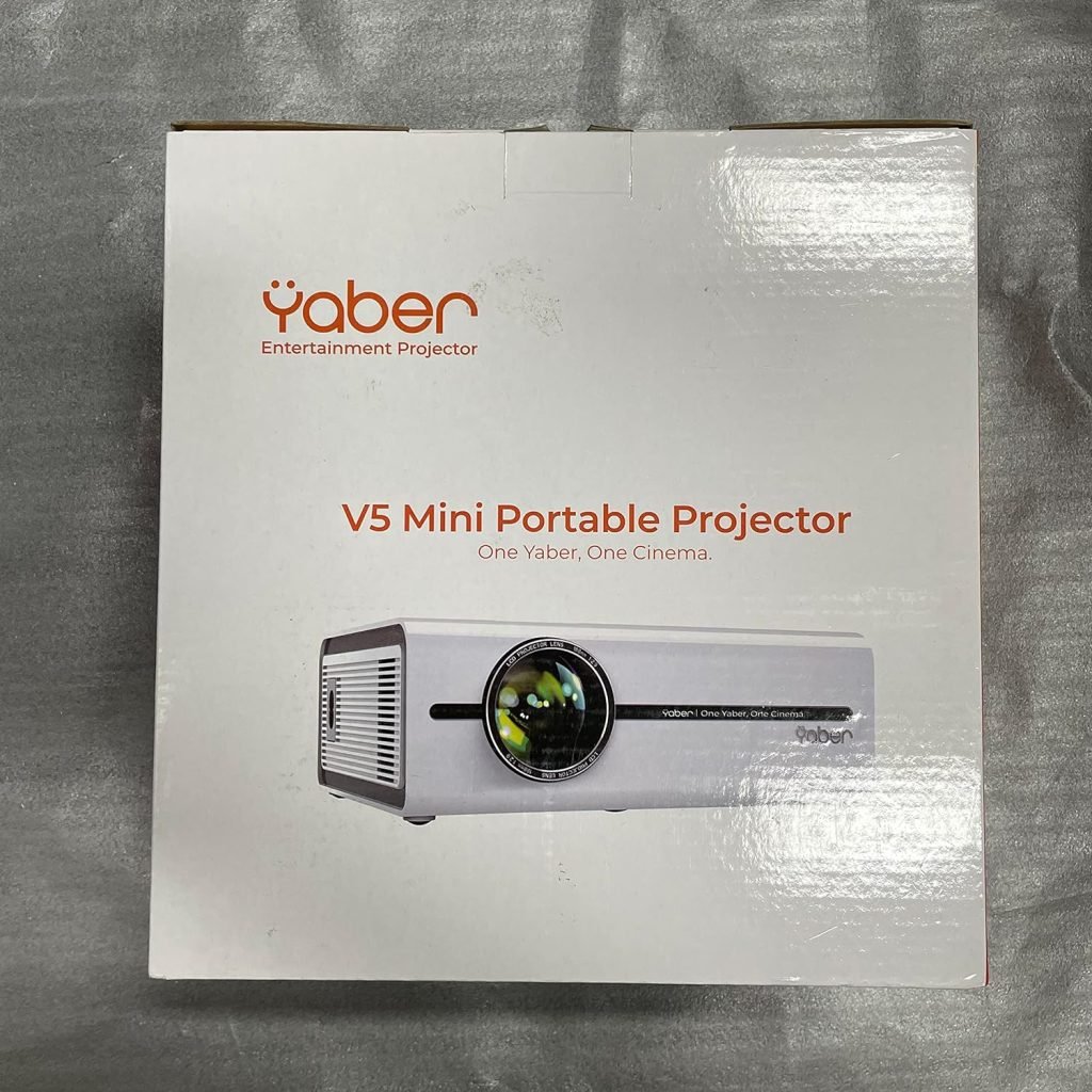 Projector 1080P FHD Supported, 9500L Lumen Mini Portable Projector with 5G WiFi Bluetooth, YABER V5 Home Cinema Projector with Synchronize ScreenZoom for TV Stick/PC/Smartphone (Bag+Tripod included)