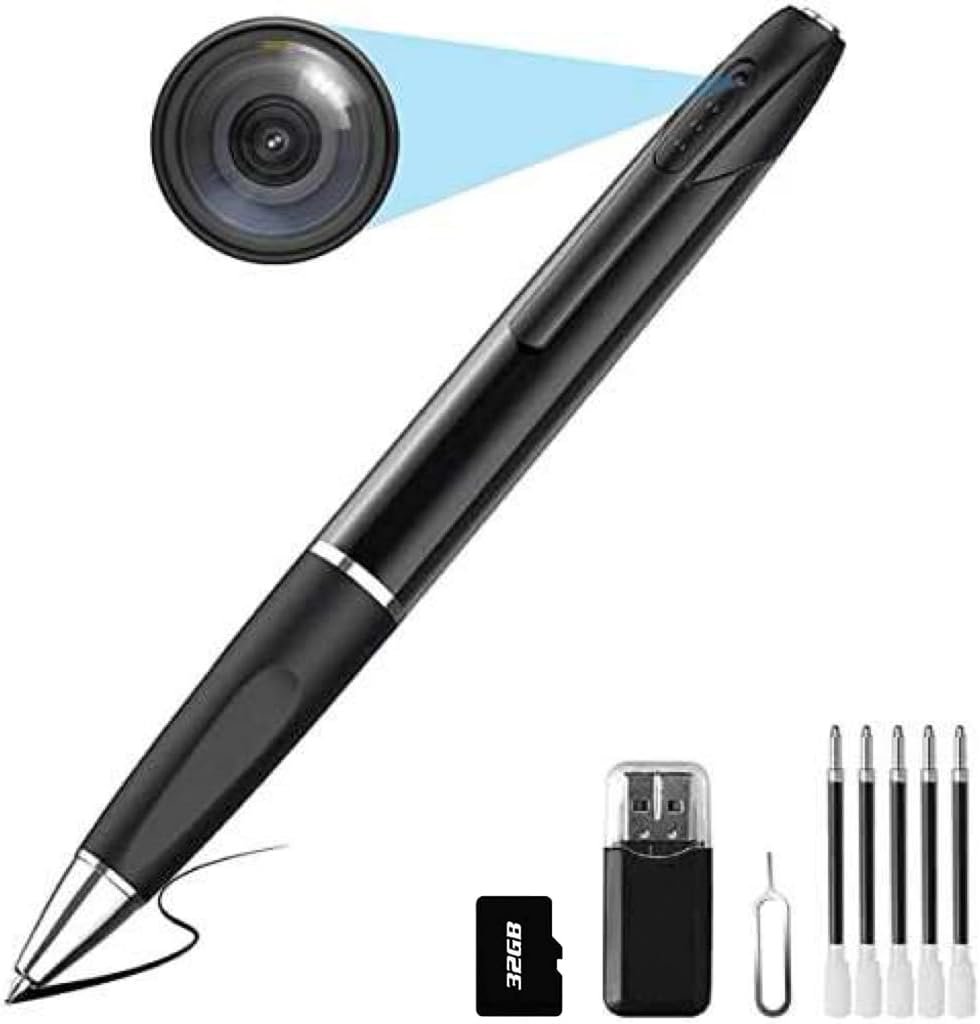 SANPROV Spy Cameras Pen 1080P Hidden Camera Mini Portable Pocket Cam Covert Camera with 32G SD Card Secret with Video Recording Photo Taking for Home Business Indoor