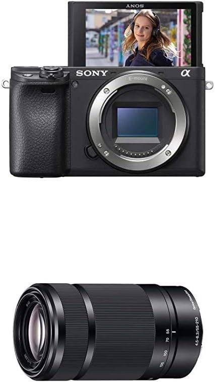 Sony α6400 E-mount compact mirrorless camera body and Camera with 55-210 mm Lens Bundle