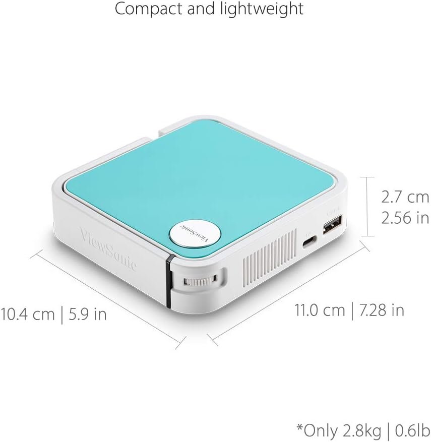 ViewSonic M1 Portable LED Projector for Home  Family Entertainment with Harman Kardon Audio,Silver