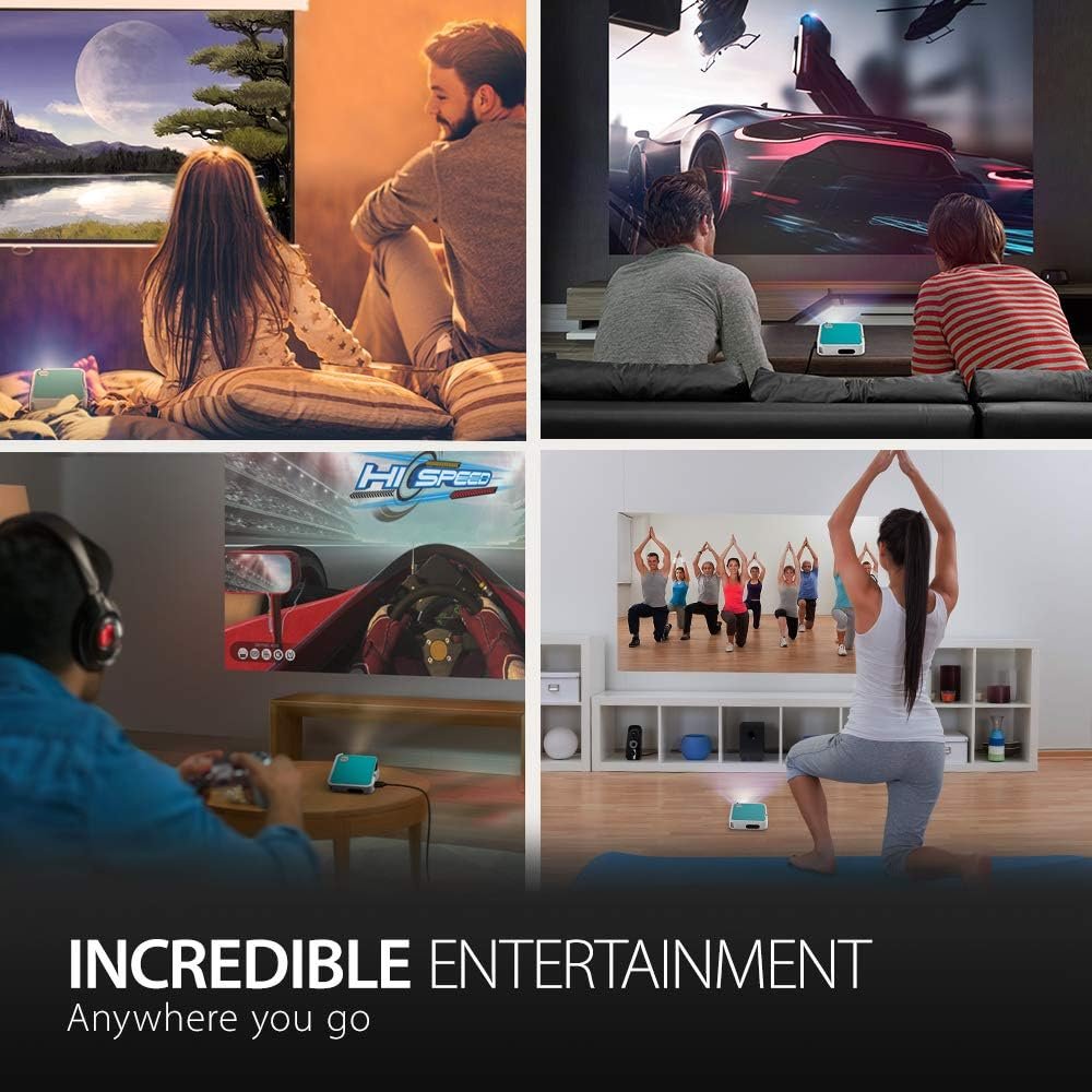 ViewSonic M1 Portable LED Projector for Home  Family Entertainment with Harman Kardon Audio,Silver