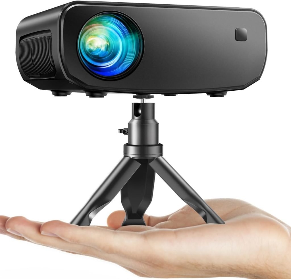 Projector, Cibest WiFi Mini Projector Full HD 1080P, 13000 Lux Portable projector Compatible with iOS/Android/Tablet/PC/TV Stick/USB (Bag and Tripod included)           [Energy Class A+++]