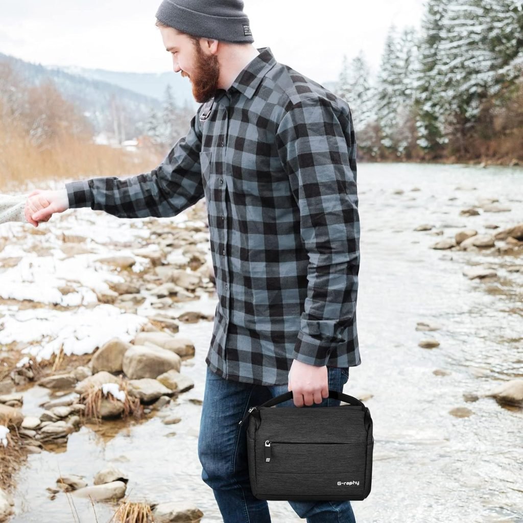 UBORSE DSLR Camera Shoulder Bag Waterproof Portable Anti-Shock Digital Camera Case Compatible Protector for Camera Lens and Accessories
