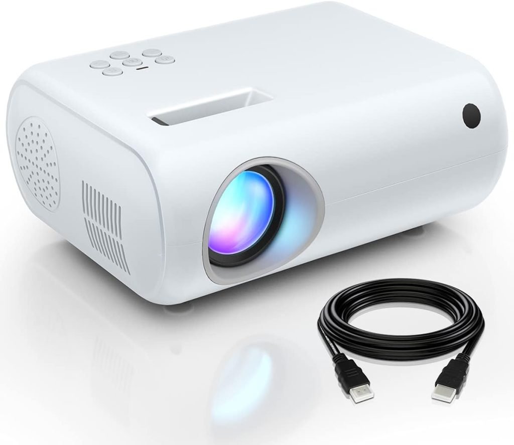 Mini Projector, ClokoWe 2023 Upgraded 1080P HD Projector, 10000L Portable Phone Projector, Movie Projector Compatible with Android/iOS/Windows/TV Stick/HDMI/USB           [Energy Class A+++]