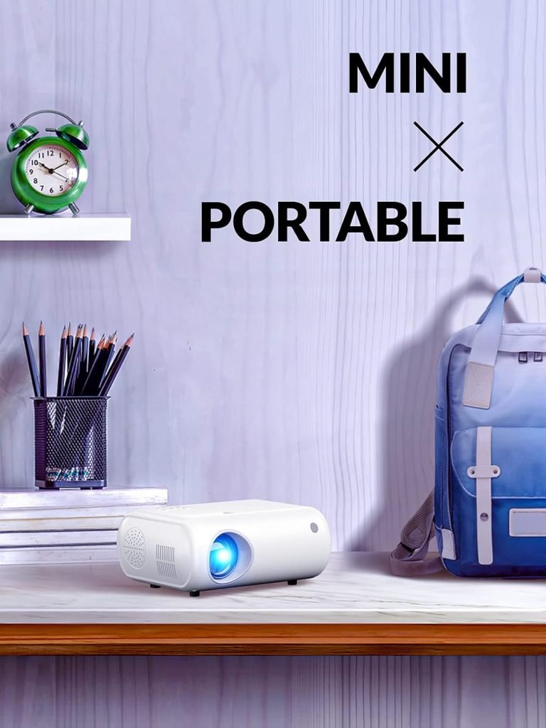 Mini Projector, ClokoWe 2023 Upgraded 1080P HD Projector, 10000L Portable Phone Projector, Movie Projector Compatible with Android/iOS/Windows/TV Stick/HDMI/USB           [Energy Class A+++]