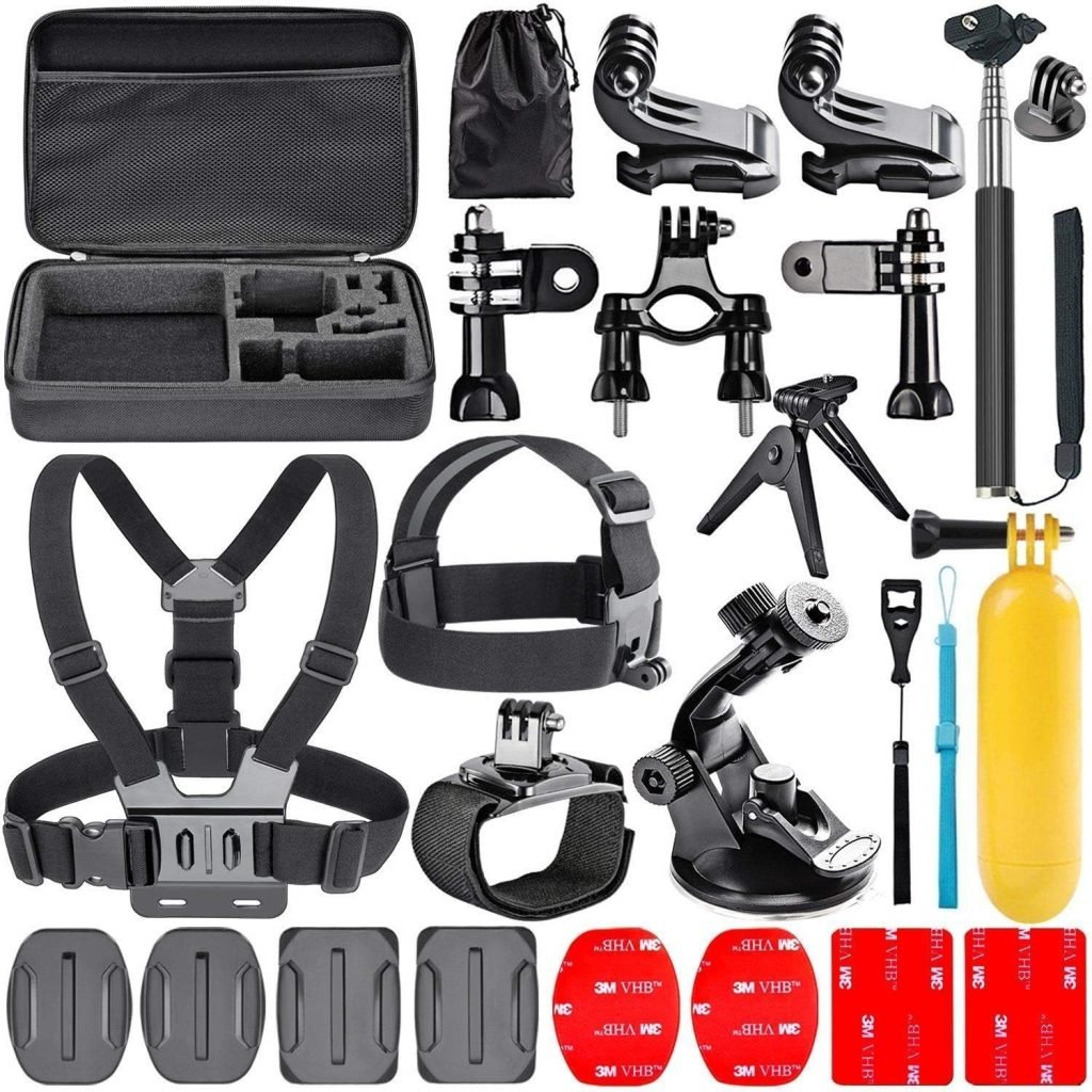 Navitech 18-in-1 Action Camera Accessories Combo Kit with EVA Case - Compatible With The VTech Action Cam HD Action Camera