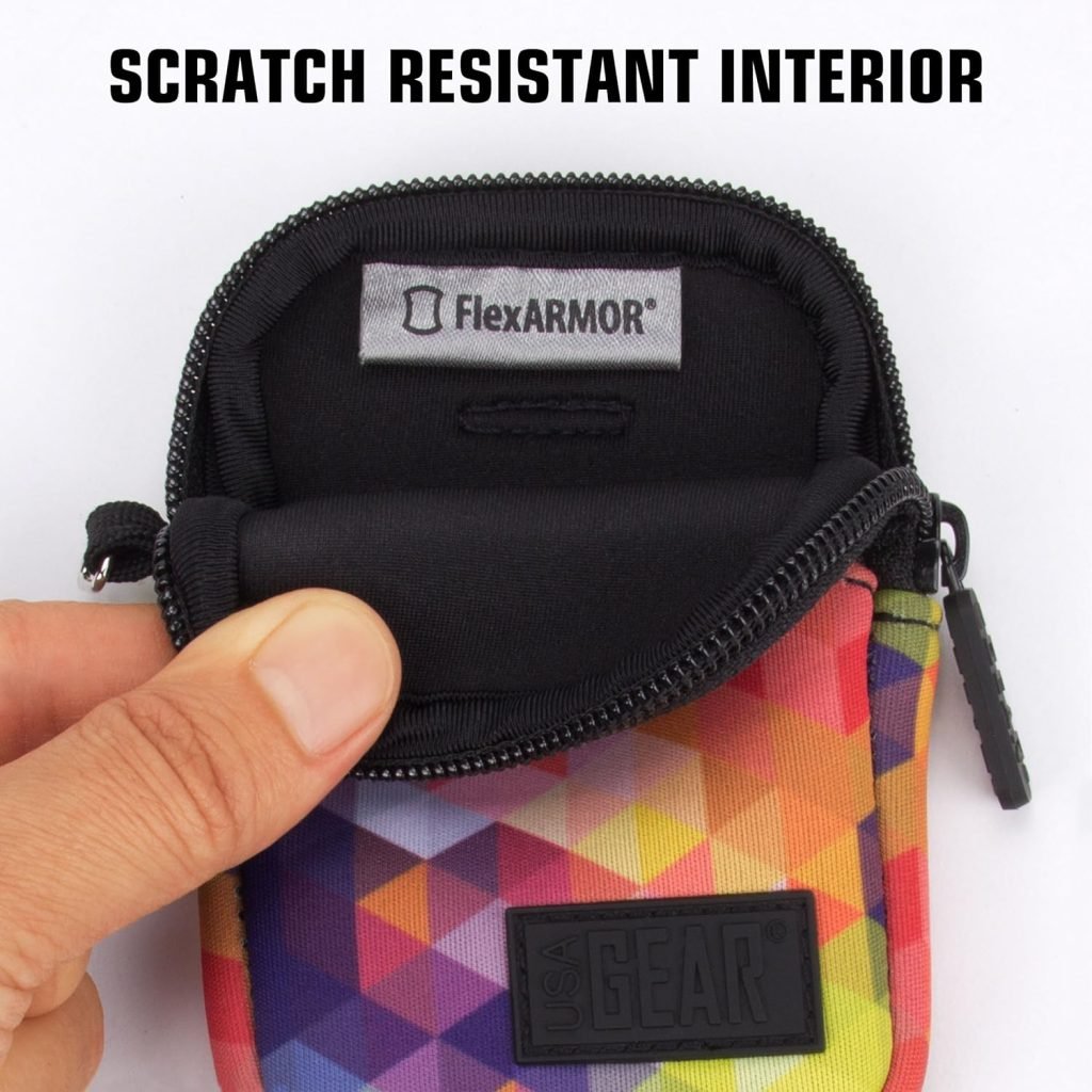 USA Gear Compact Digital Camera Protective Case Sleeve Pouch with Wrist Strap and Accessory Pocket, Scratch and Weather Resistant - Compatible with Canon, Sony, Nikon, Panasonic and More