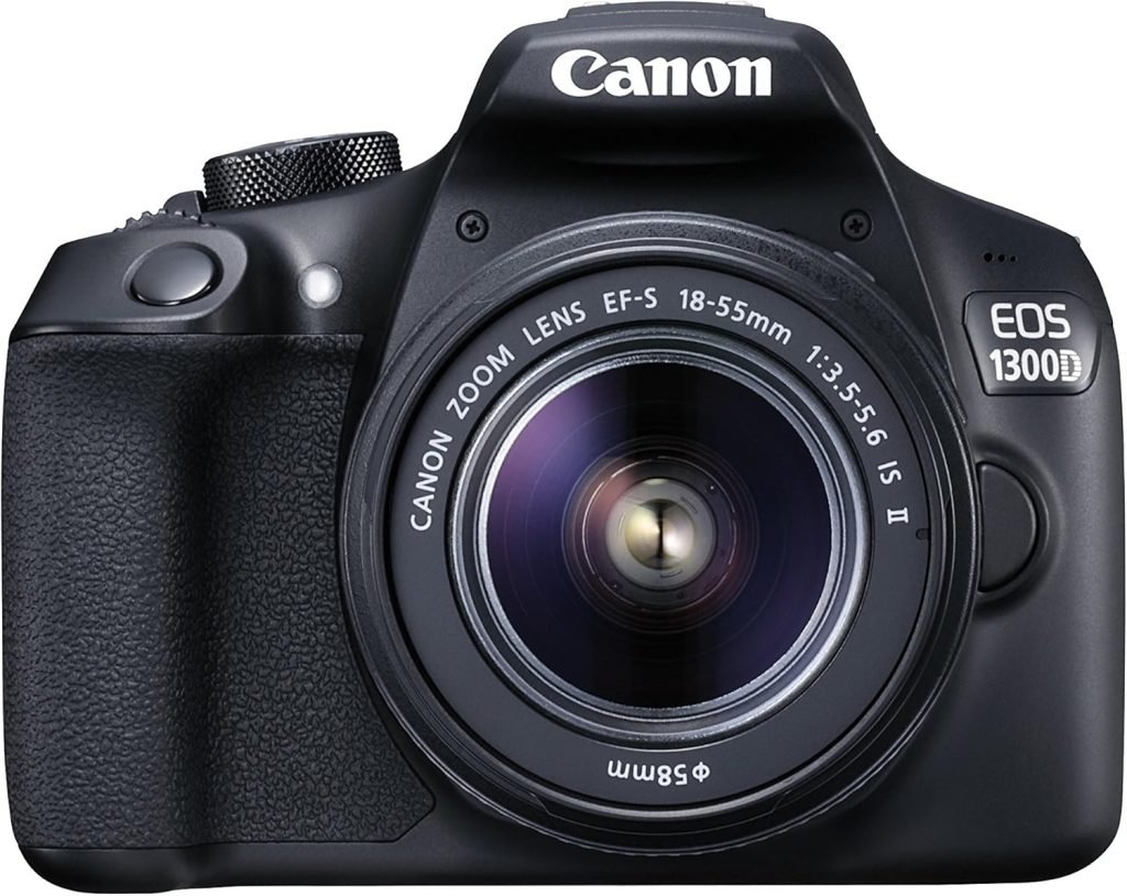 Canon EOS 1300D DSLR Camera with EF-S18-55 IS II F3.5-5.6 Lens - Black (Renewed)
