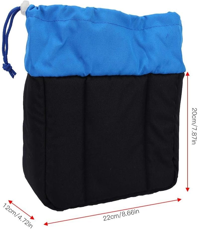Denash Insert Camera Bag, Thickened  Shockproof  Adjustable Drawstring, Waterproof Nylon and Soft Velvet Insert Bag Padded Case for Digital Camera Lens(Blue)