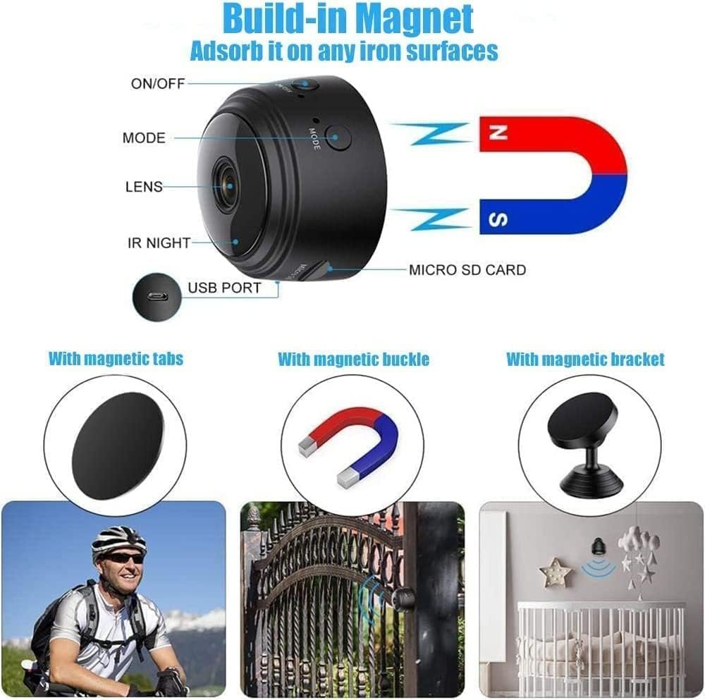 Homax Products Mini Spy Camera, Wireless Camera 1080P Full HD with Audio and Video, Hidden Secret Baby Monitor Home Security Surveillance Cam with Night Vision Motion Detection for Outdoor/Indoor