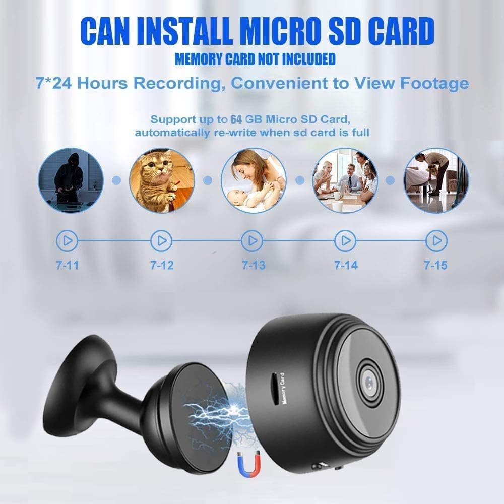 Homax Products Mini Spy Camera, Wireless Camera 1080P Full HD with Audio and Video, Hidden Secret Baby Monitor Home Security Surveillance Cam with Night Vision Motion Detection for Outdoor/Indoor