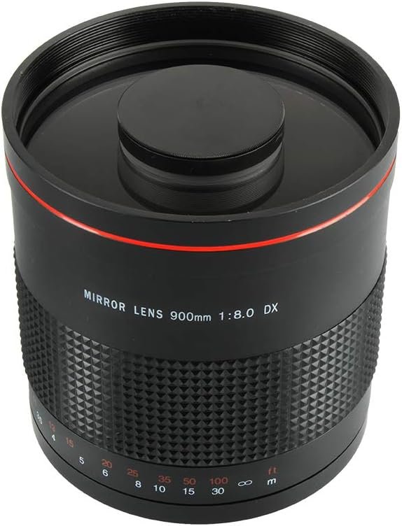 JINTU 900mm F/8.0 Telephoto Camera Zoom Lenses F/8.3-16 Manual MF for Canon NIKON DSLR Digital Cameras 60D 70D 80D 90D 4000D 1200D D90 D5600 D5000 D5100 D3200 D3500 D7200 Aluminum Alloy Black