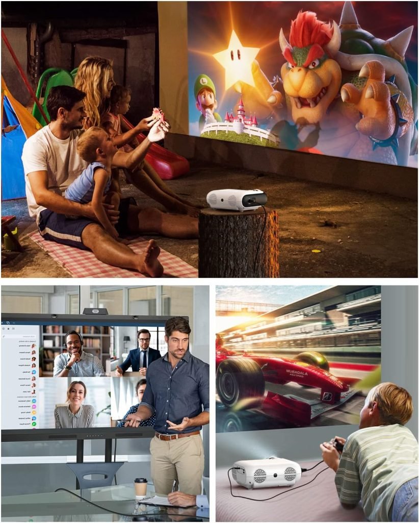 Outdoor Projector, Native 1080P Full HD Projector 4K Supported, Ultimea Bluetooth 5.1 Portable Projector with 300 ANSI 10,000 Lux, Movie Projector for Patio, Garden, TV Stick, HDMI*2, USB*2