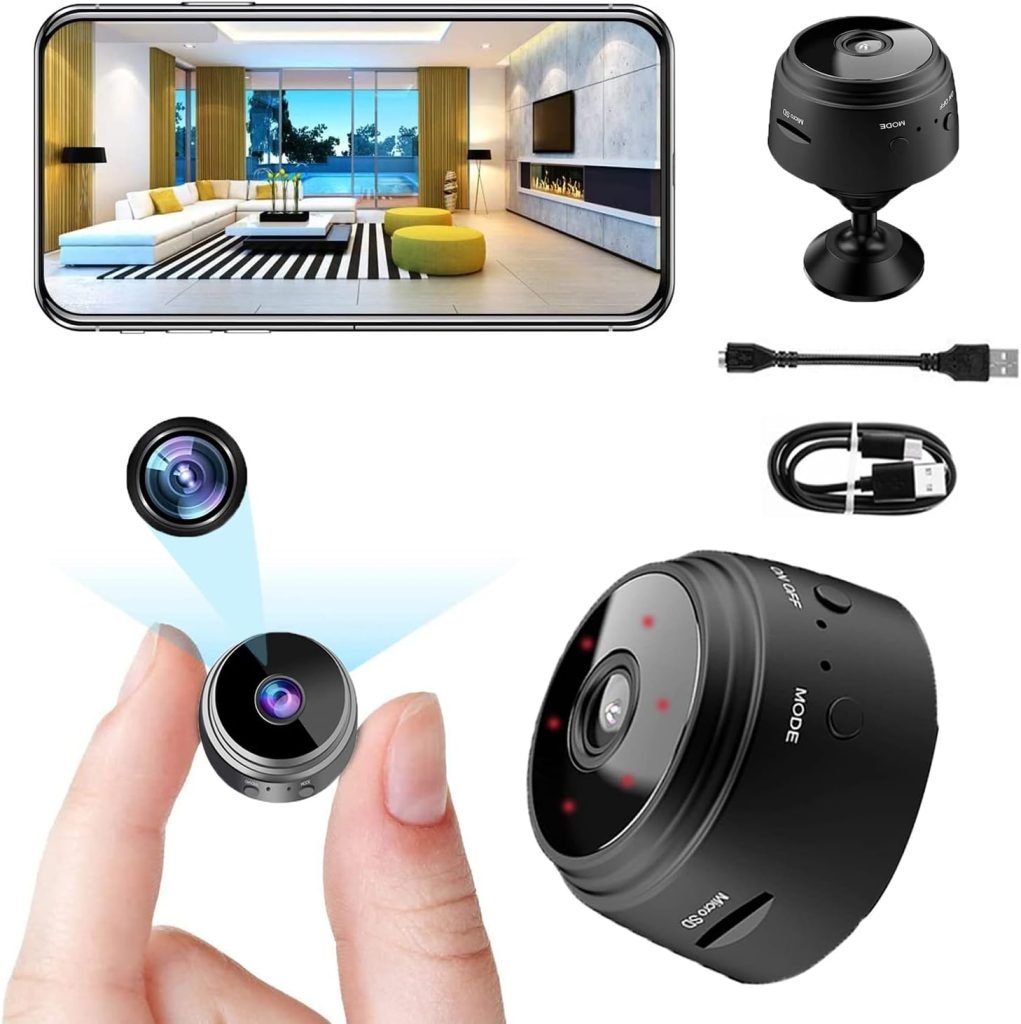 WUWOW Mini Hidden Spy Camera Motion Detection Wireless WiFi Camera Night Vision HD 1080P,Nanny Cam for Home Security, Surveillance Camera Tiny Portable Baby Monitor for Home Indoor Outdoor