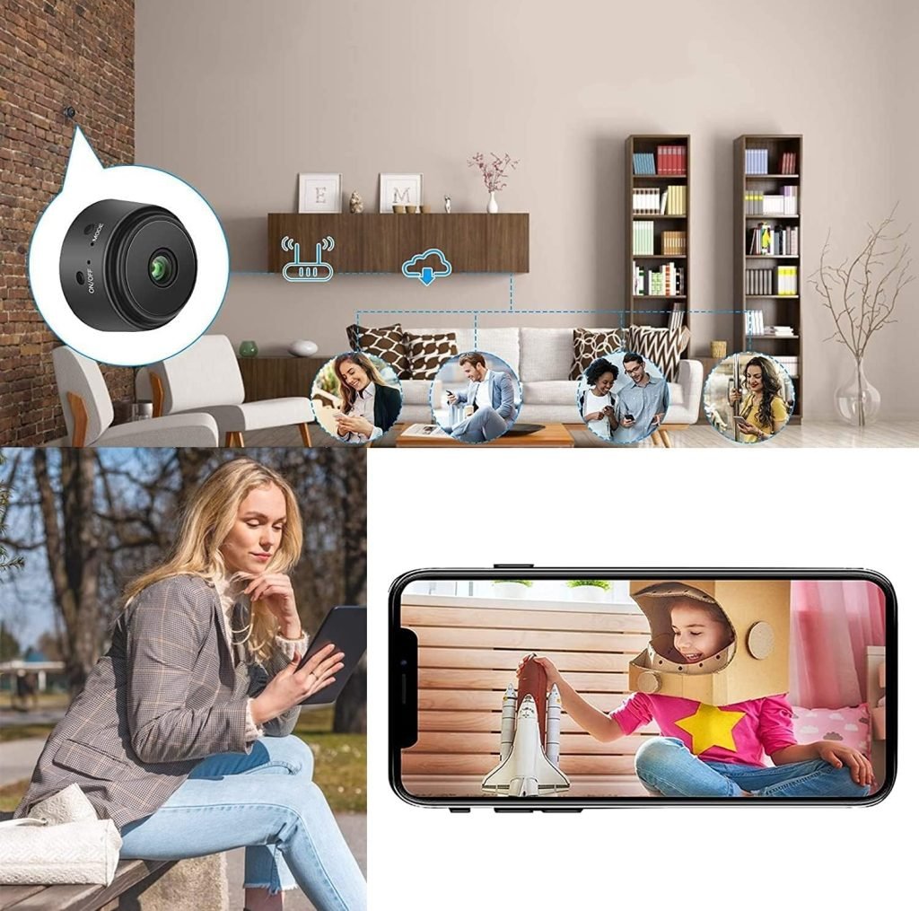 WUWOW Mini Hidden Spy Camera Motion Detection Wireless WiFi Camera Night Vision HD 1080P,Nanny Cam for Home Security, Surveillance Camera Tiny Portable Baby Monitor for Home Indoor Outdoor