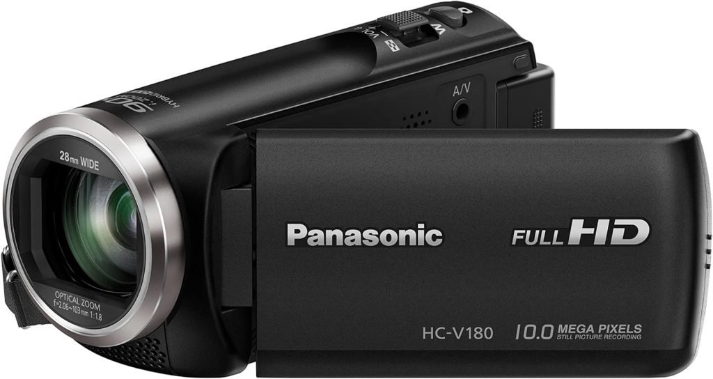 Panasonic HC-V180EG-K Full HD Camcorder - 1/5-8 Inch Sensor / 50 x Optical Zoom / 28 mm Wide-Angle Lens/Optical 5-Axis Hybrid OIS+ Image Stabiliser/Black