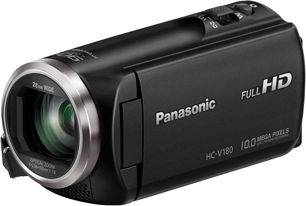 Panasonic HC-V180EG-K Full HD Camcorder - 1/5-8 Inch Sensor / 50 x Optical Zoom / 28 mm Wide-Angle Lens/Optical 5-Axis Hybrid OIS+ Image Stabiliser/Black