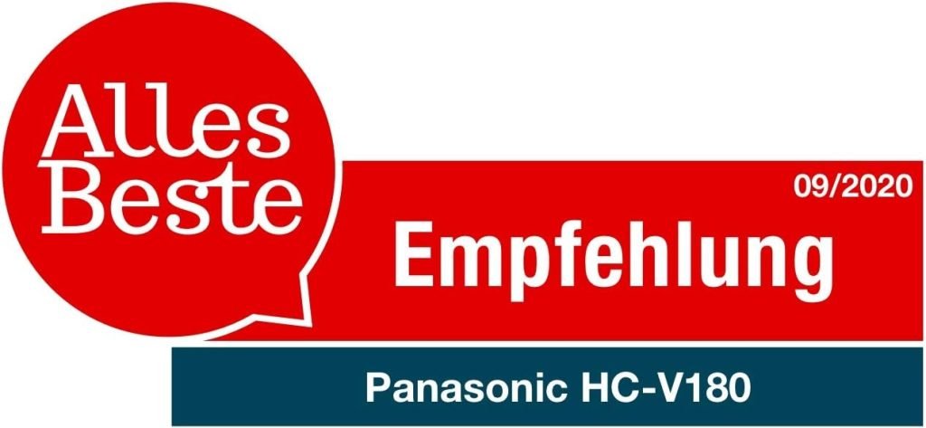 Panasonic HC-V180EG-K Full HD Camcorder - 1/5-8 Inch Sensor / 50 x Optical Zoom / 28 mm Wide-Angle Lens/Optical 5-Axis Hybrid OIS+ Image Stabiliser/Black