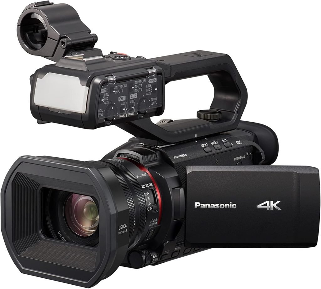 Panasonic HC-X2000E Lightest 4K Professional Camcorders with Wide-Angle 25 mm Lens, 24x Optical Zoom and Detachable Handle