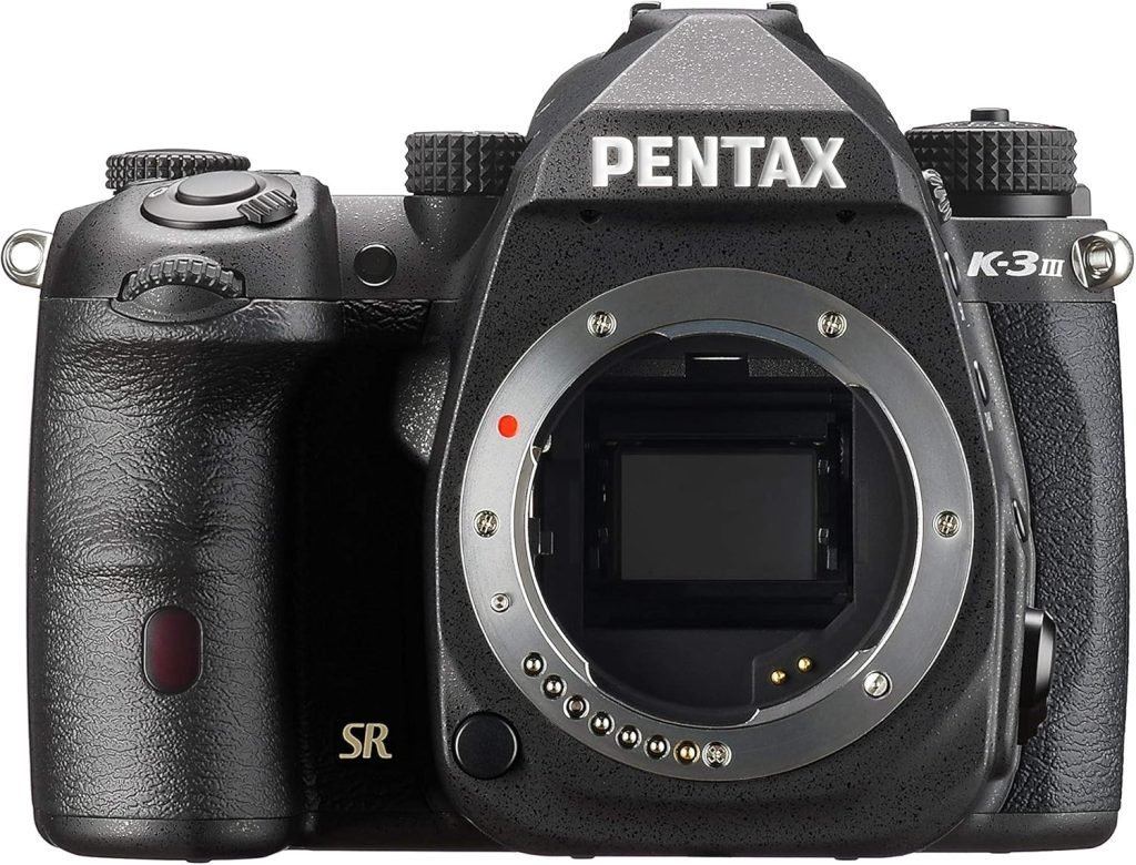 Pentax K-3 Mark III Body Black APS-C DSLR Camera - Field of view 100%~1.05x optical viewfinder, 5-axis 5.5 step in-body SR mechanism, ISO 1.6 million, weather resistant, up to 12fps, Touch screen