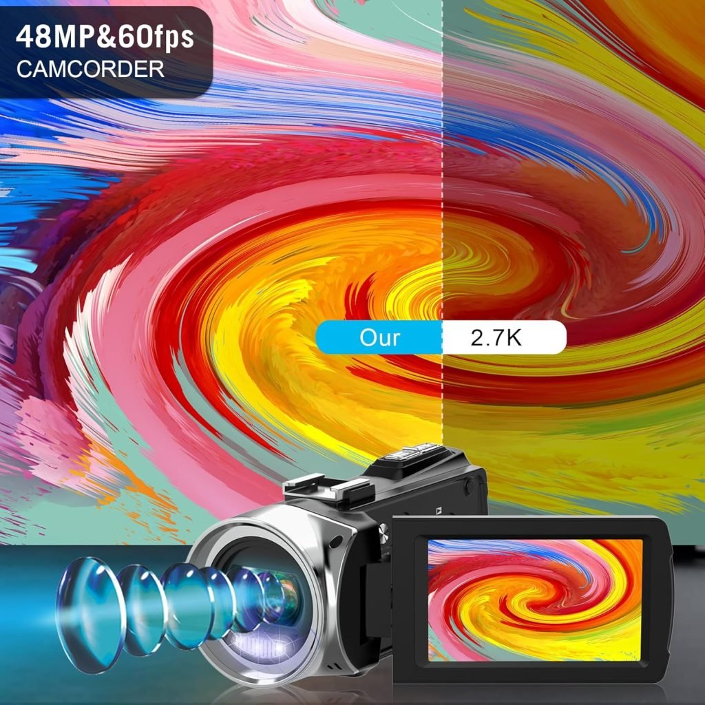 Windancy Video Camera Camcorder Ultra HD 1080P Vlogging Camera for YouTube,18X Digital Zoom 3 IPS 270°Rotatable Screen Camera Recorder with Microphone