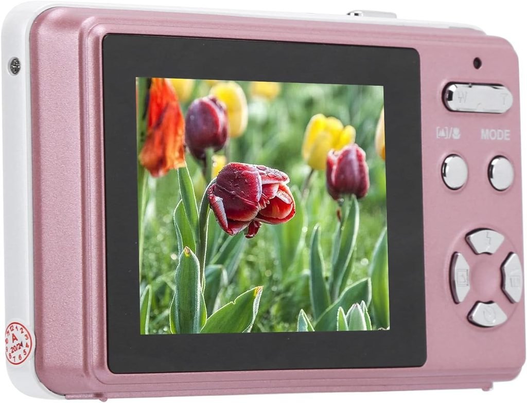 Akozon Digital Camera,2.4 Inch 40MP Digital IPS Screen Mini Video Camera with 16x HD Digital Zoom 32GB Digital Zoom Compact Camera HD Mini Macro Camera(Pink)