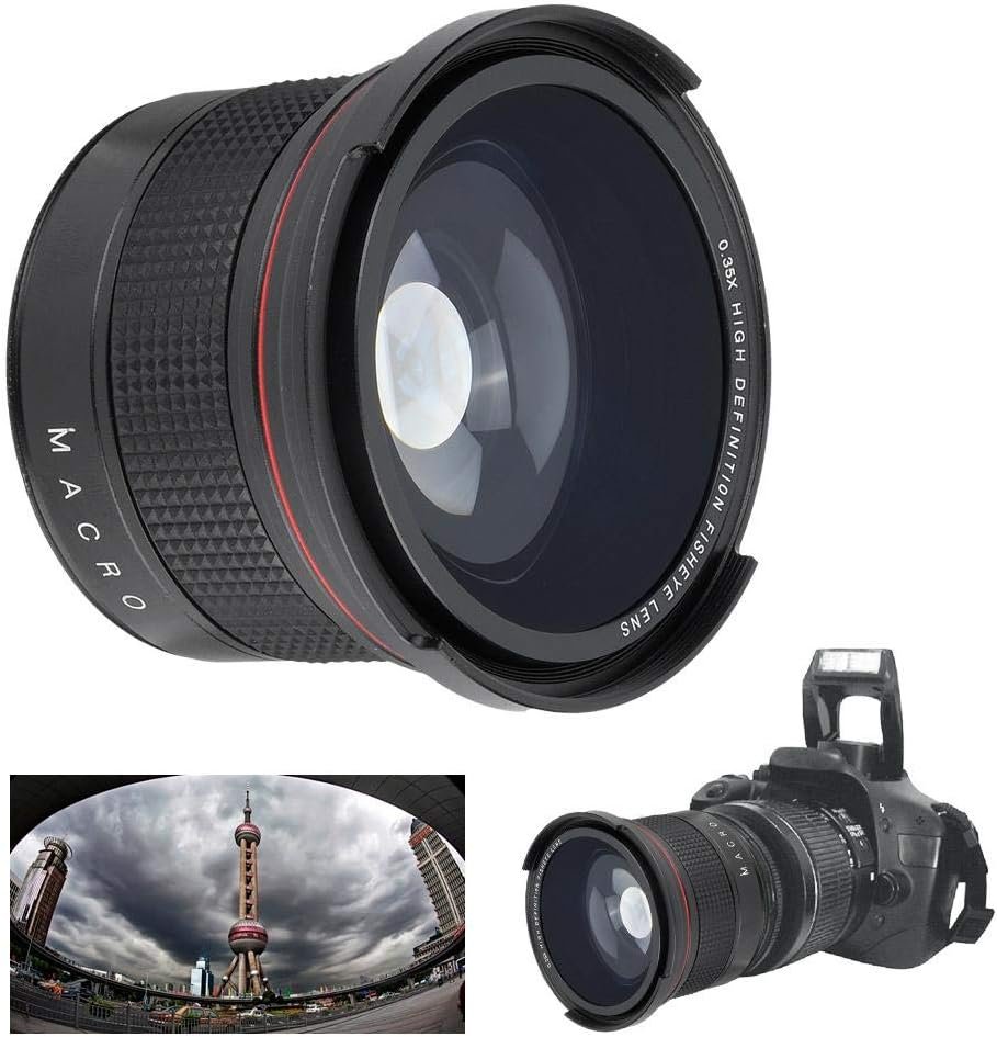 BigKing Fisheye Lens, 58mm 0.35X Wide Angle Fisheye Super Lens for SLR DSLR Camera, Black