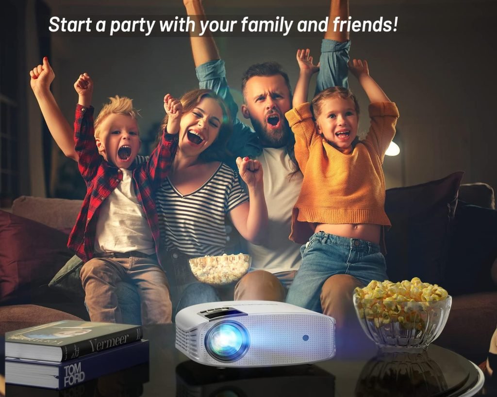 Projector, GooDee Portable Projector 4K with Audio, 15000L 600 ANSI Phone Projector, Supported 5G WiFi Bluetooth, Full HD Native 1080P Mini Projector, Compatible iOS/Android/Tablet/TV Stick/PPT