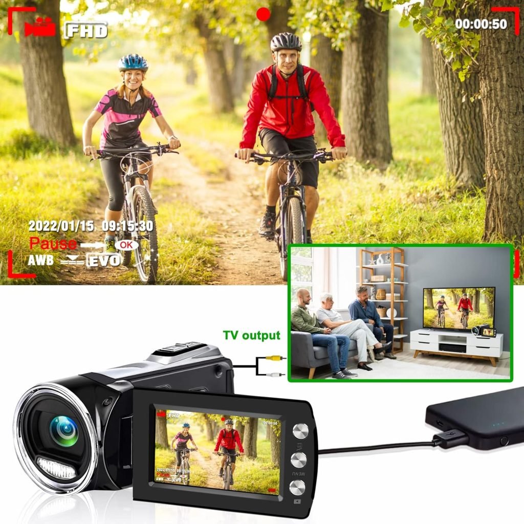 lovpo Digital Camera Camcorder FHD 2.7K 30FPS 24MP Video Camera Recorder 2.8 270° Rotation Screen YouTube Vlogging Camera for Kids Teens Beginners Gift
