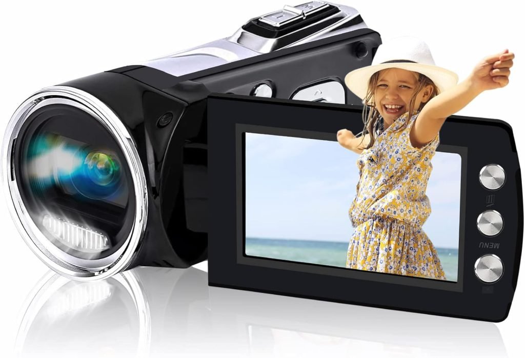 lovpo Digital Camera Camcorder FHD 2.7K 30FPS 24MP Video Camera Recorder 2.8 270° Rotation Screen YouTube Vlogging Camera for Kids Teens Beginners Gift