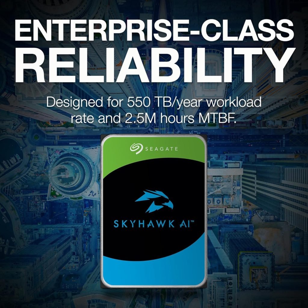 Seagate Skyhawk 4 TB, Video Internal Hard HDD – 3.5, SATA 6Gb/s, 256MB Cache, for DVR NVR Security Camera System, with in-house Rescue Services (ST4000VX016)