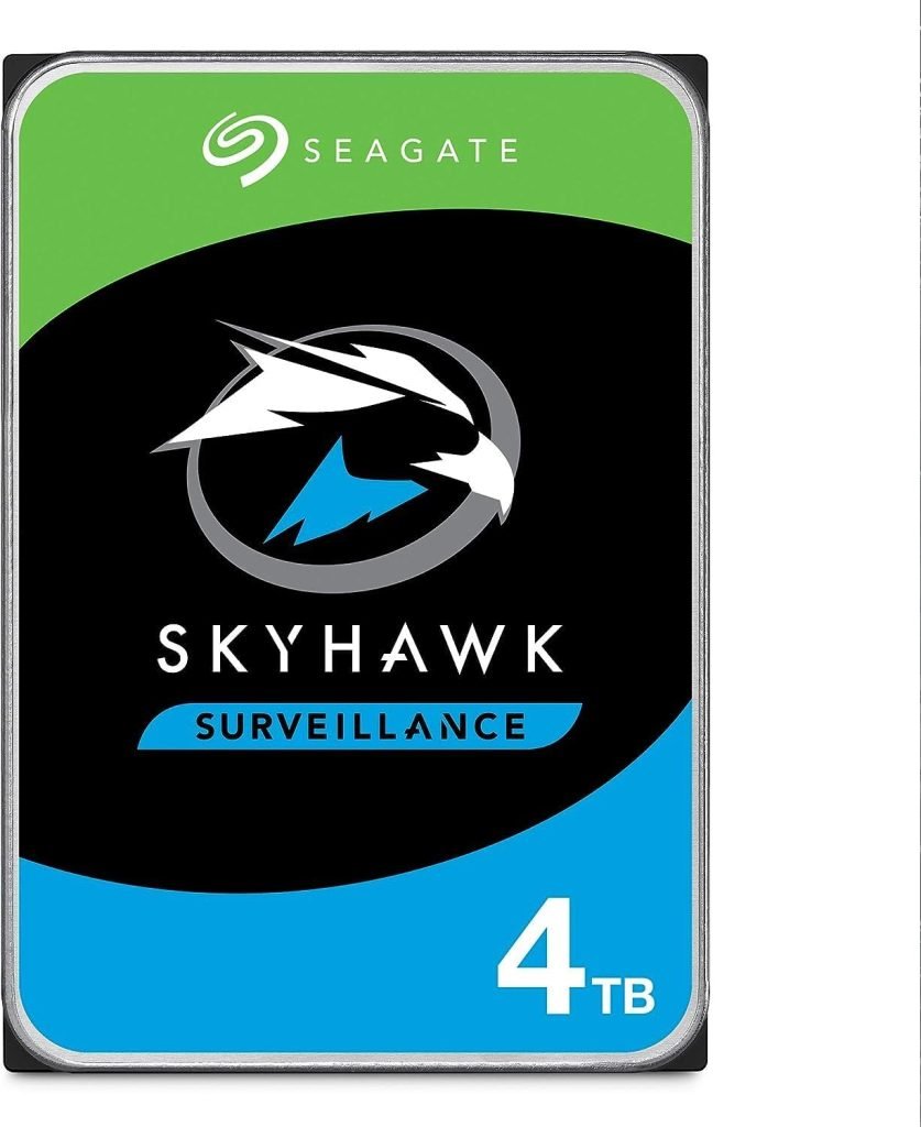 Seagate Skyhawk 4 TB, Video Internal Hard HDD – 3.5, SATA 6Gb/s, 256MB Cache, for DVR NVR Security Camera System, with in-house Rescue Services (ST4000VX016)