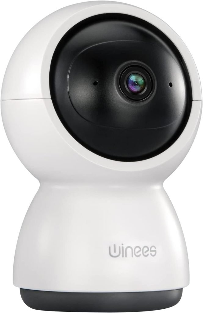 winees Pet Camera 2K Indoor Camera, 360°PTZ WiFi Baby Monitor Camera, Clear IR Night Vision, Motion Detection, Two-Way Audio, Smart Tracking, Home Security Camera Works with Alexa