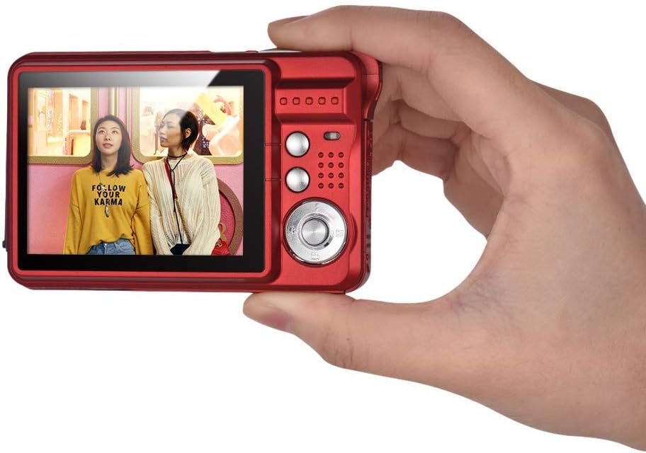 Andoer Digital Camera with 1pcs Rechargeable Batteries 1080P HD 8X Digital Zoom Anti-shake 2.7inch LCD Screen for Kids Children Holiday (red)