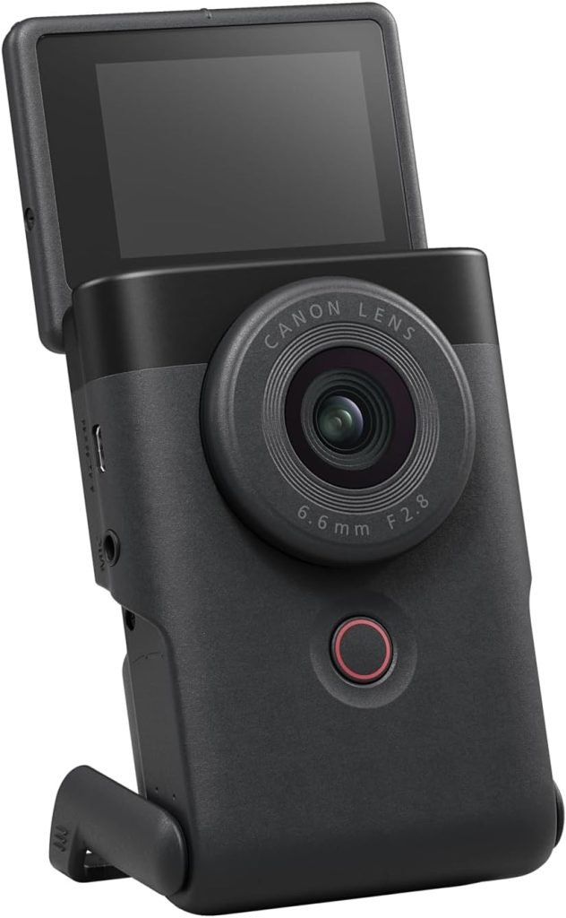 Canon PowerShot V10 4K Vlogging Camera Starter Kit (Silver) - All-in-One, Pocket-Sized, Built-in Stand, Camera for YouTube, Live Streaming - Camera Accessories, Bluetooth, Wi-Fi, UVC/UAC