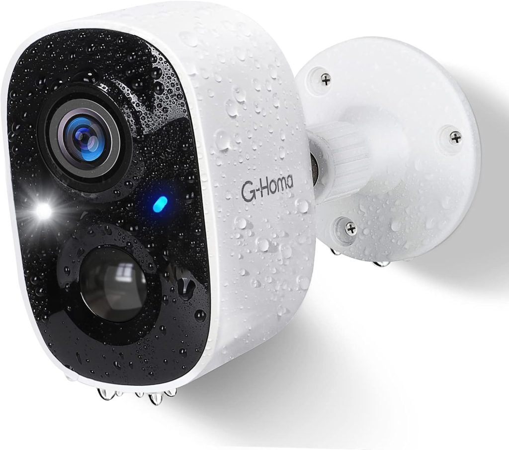 G-Homa Security Camera Outdoor Wireless, Indoor WiFi HD Home Security Cameras with Color Night Vision, 2-Way Audio, Siren, Smart AI, Motion Detection, Waterproof Battery Operated Camera (Upgraded)