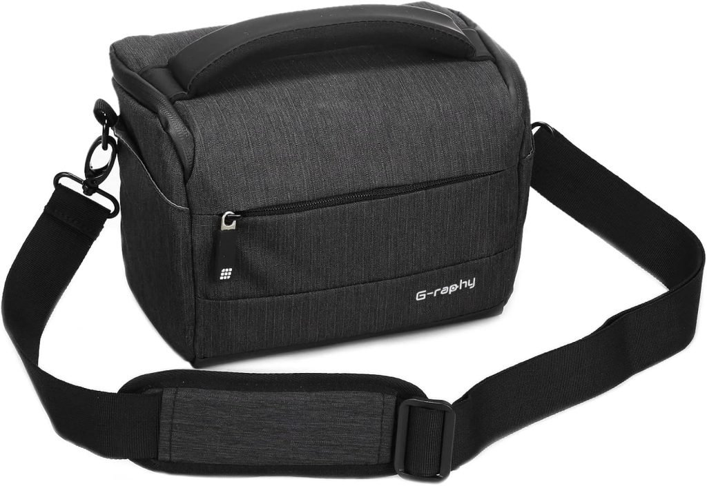 UBORSE DSLR Camera Shoulder Bag Waterproof Portable Anti-Shock Digital Camera Case Compatible Protector for Camera Lens and Accessories