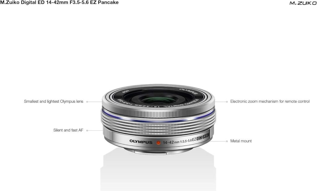 Olympus M.Zuiko Digital 14-42 mm F3.5-5.6 EZ Lens, Standard Zoom, Suitable for All MFT Cameras, Silver  LC-37C Auto Lens Cap for M.ZUIKO DIGITAL 14-42 mm 1:3.5-5.6 EZ Lens - Silver