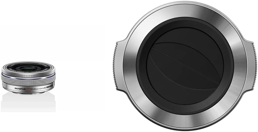 Olympus M.Zuiko Digital 14-42 mm F3.5-5.6 EZ Lens, Standard Zoom, Suitable for All MFT Cameras, Silver  LC-37C Auto Lens Cap for M.ZUIKO DIGITAL 14-42 mm 1:3.5-5.6 EZ Lens - Silver