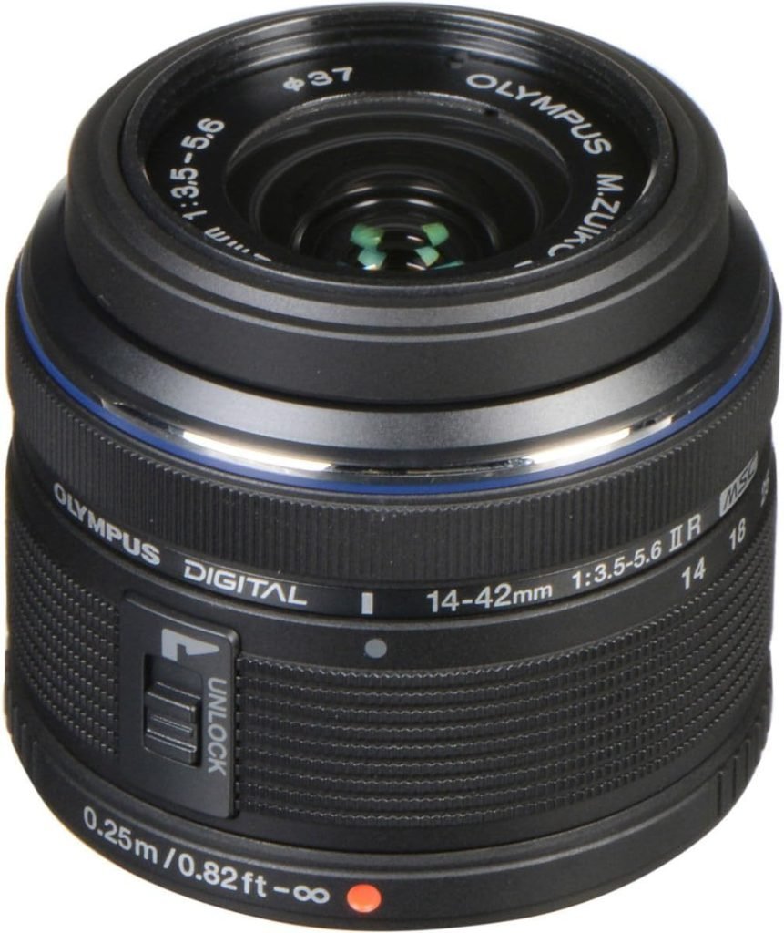 Olympus M.Zuiko Digital 14-42mm F3.5-5.6 II R Lens, for Micro Four Thirds Cameras (Black)