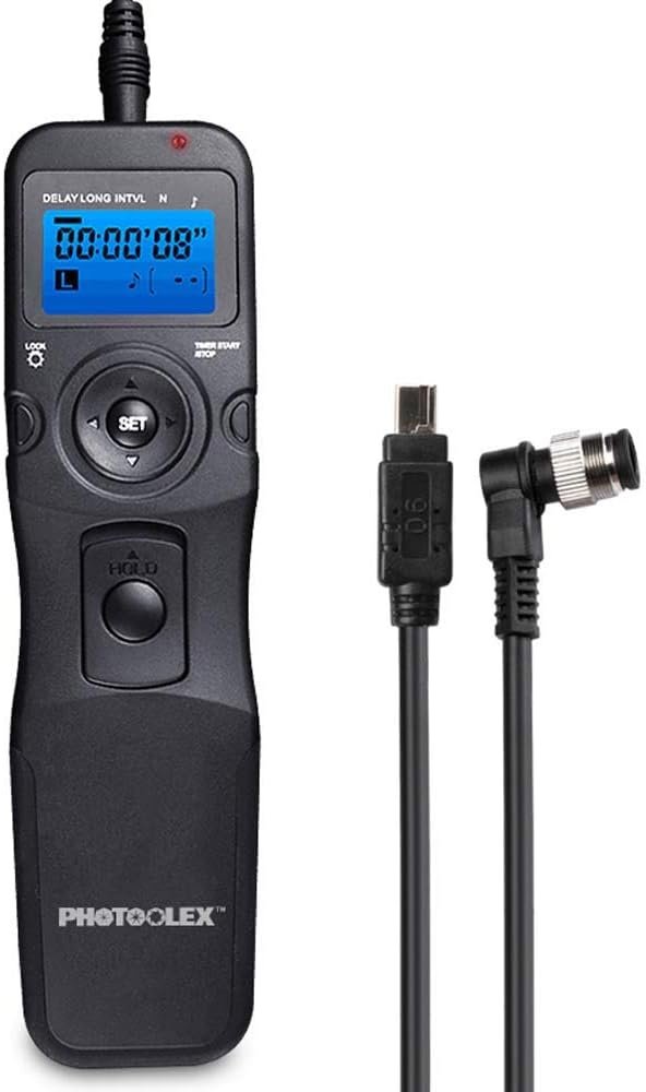 Remote Shutter Release Camera Remote Control with 2 Connecting Cables, PHOTOOLEX T710N Wired Remote Controller LCD Timer for Nikon F100/D1H/D2/D3/D2H/D200/D300/D3000/D700/D70/D850/D5200/D5500/D5600 Remote Shutter Release Camera Remote Control with 2 Connecting Cables, PHOTOOLEX T710N Wired Remote Controller LCD Timer for Nikon F100/D1H/D2/D3/D2H/D200/D300/D3000/D700/D70/D850/D5200/D5500/D5600