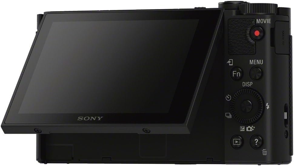 Sony DSCHX90 Digital Compact High Zoom Travel Camera with 180 Degrees Tiltable LCD Screen and View Finder (18.2 MP, 30 x Optical Zoom, Wi-Fi, NFC) - Black