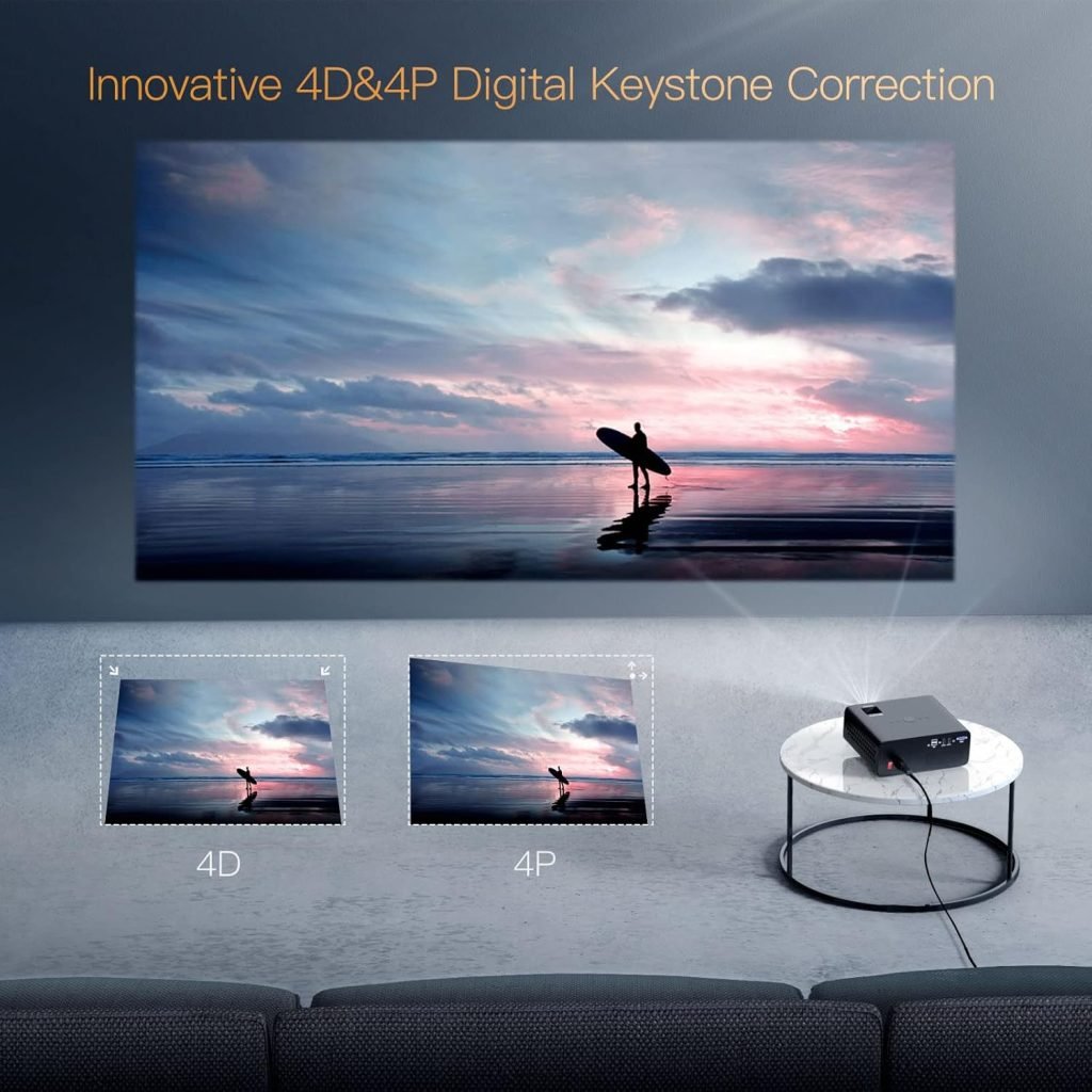 TOPTRO Projector 1080P Full HD Projectors with 5G WiFi Bluetooth Projector 4K Supported, 15000 Lumen, 300 Display Video Projectors for Home Cinema Support PPT,4D/4P Keystone,50% Zoom